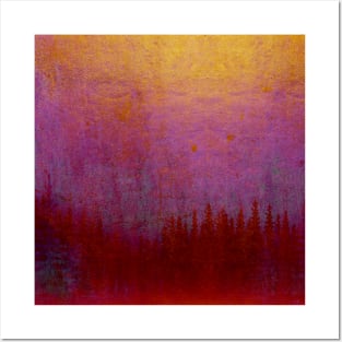 Red Forest at Sunset Posters and Art